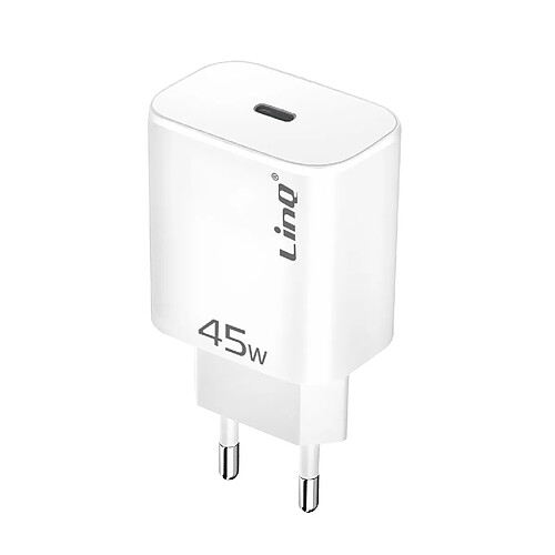 LinQ Chargeur Secteur USB-C 45W Power Delivery 3.0 Charge Rapide Blanc