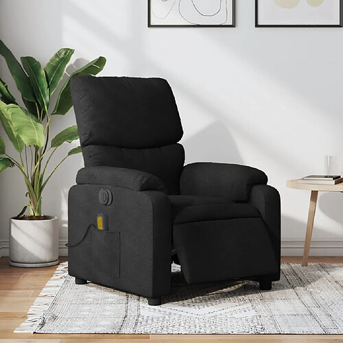 vidaXL Fauteuil de massage inclinable électrique Noir Tissu