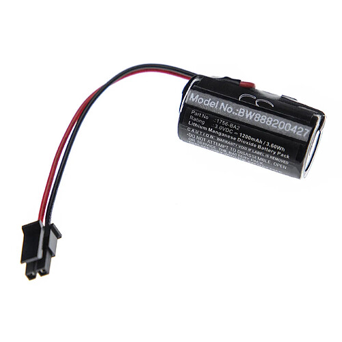 vhbw batterie compatible avec Allen Bradley 1756-BA2 systèmes de contrôleur(1200mAh, 3V, Li-MnO2)