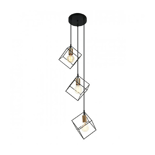 Luminaire Center Suspension moderne Morestel Noir, doré 3 ampoules