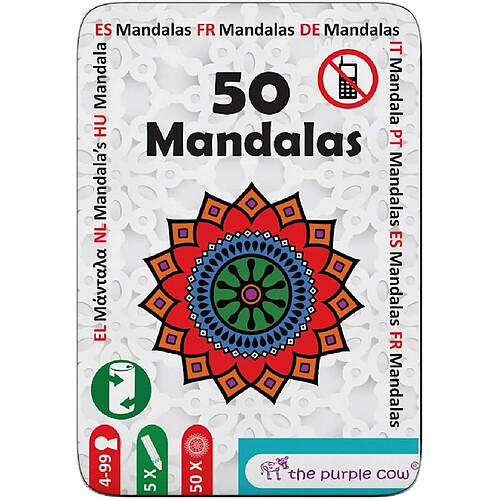 The Purple Cow - The 50`` Series - Jeu to Go - 50 Mandalas Puzzles Différents pour Enfants 7+