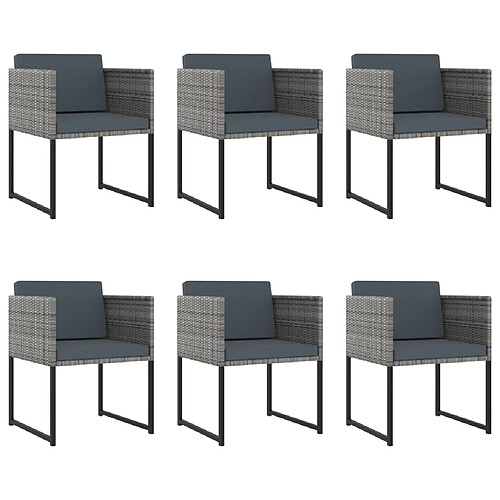 Maison Chic Salon de jardin 11pcs + coussins - Mobilier/Meubles de jardin - Table et chaises d'extérieur Résine tressée Gris -MN72369