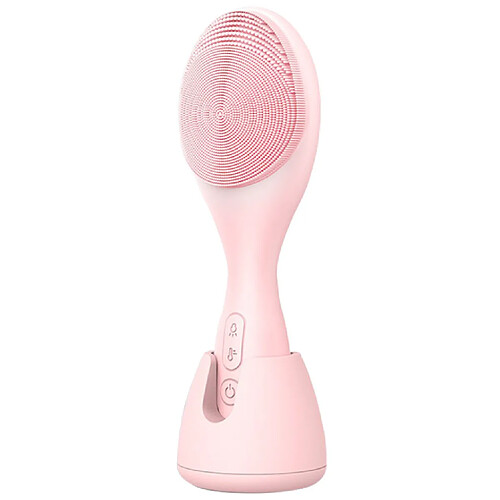 Chrono Brosse Nettoyante Sonique pour le Visage, Brosse pour le Visage en Silicone Imperméable Rechargeable 3 en 1 avec Massage Chauffant 42 and et Soins de la Peau Légers pour Nettoyage en Profondeur,Rose