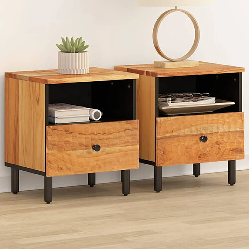 Maison Chic Lot de 2 Tables de chevet - Tables de Nuit 40x33x46 cm Bois d'acacia massif