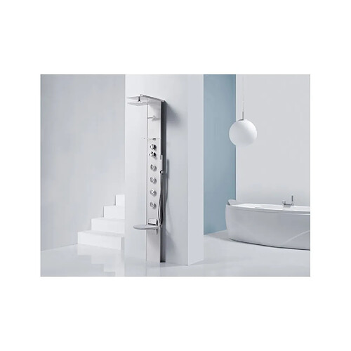 Colonne de douche blanche hydromassante NOVELLINI CASCATA 3 avec siège H 209 cm