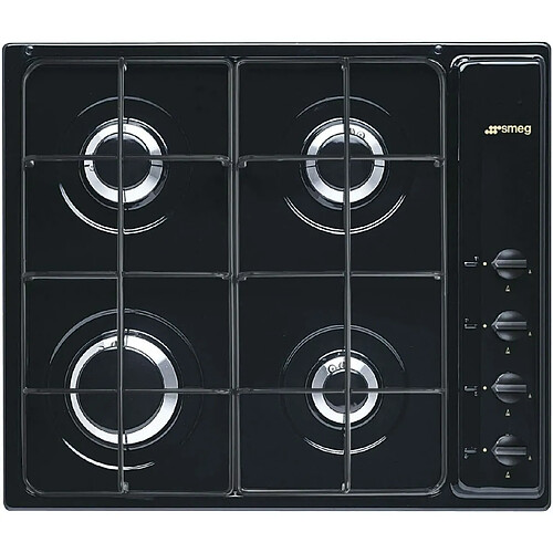 Smeg S64SN plaque Noir Intégré (placement) Gaz 4 zone(s)