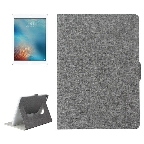 Wewoo Smart Cover gris pour iPad Air / Air 2 / Pro 9.7 / Nouvel 9.7 2017 Tissu Texture Horizontal Housse en cuir avec support et fonction de veille / réveil