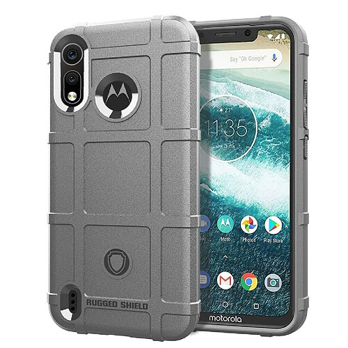 Wewoo Coque Souple Housse en silicone de protection pleine couverture de antichoc pour Motorola Moto P40 Play Gris