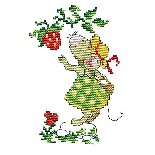 Petit Rat Estampillé Kits De Point De Croix Broderie Bricolage Pour Le Cadeau De Décoration 11CT