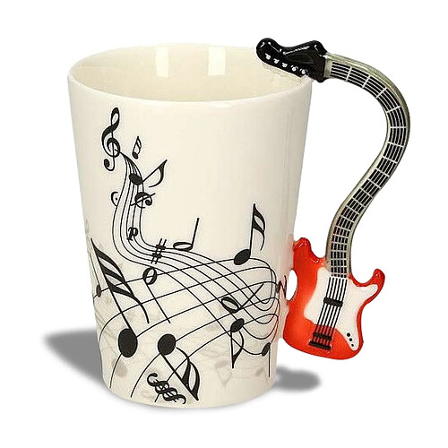 Totalcadeau Tasse poignée guitare électrique mug musique