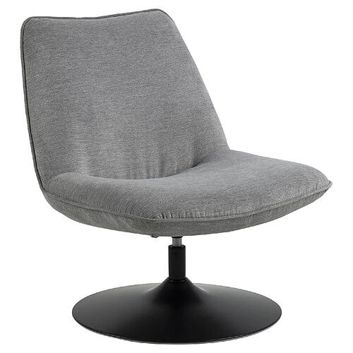 Toilinux Fauteuil rembourré au style vintage - Gris et Noir