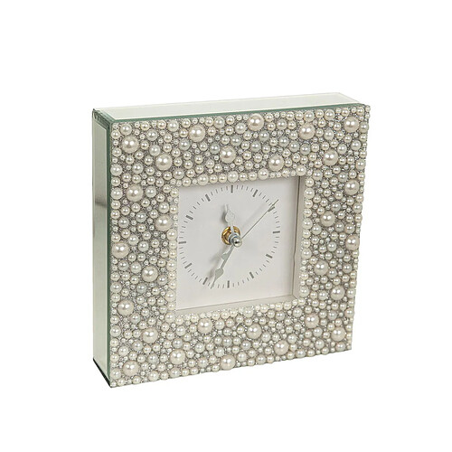 Horloge de table Romimex Argenté verre 18 x 18 x 5 cm