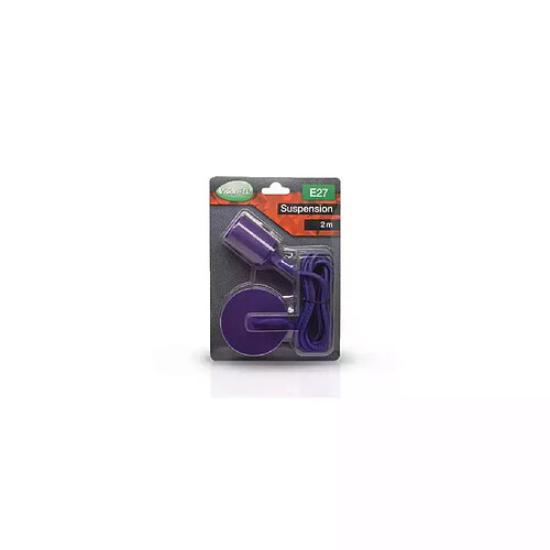 Suspension Noire avec douille E27 avec câble 2m Violet