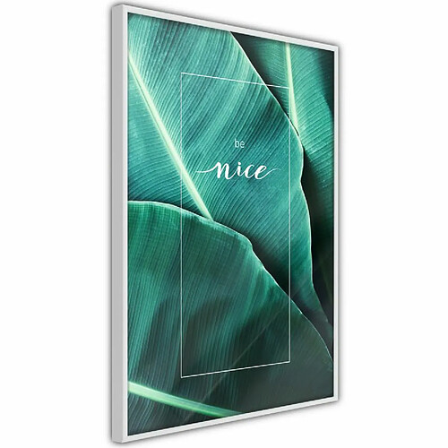 Paris Prix Affiche Murale Encadrée Banana Leaves with a Message Green 20 x 30 cm Blanc