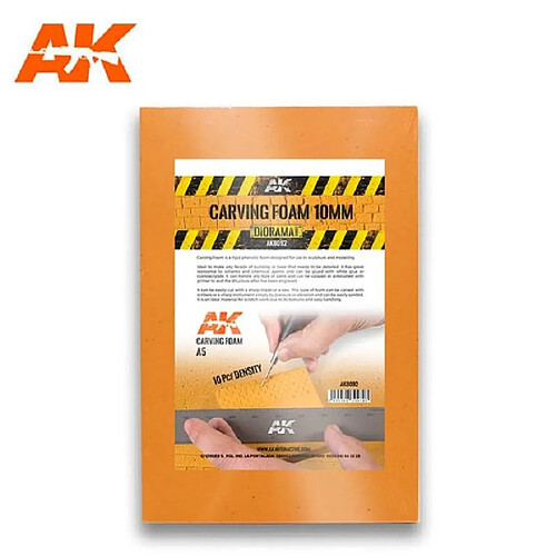 Ak Interactive Carving Foam 10mm A5 Size - Décor Modélisme