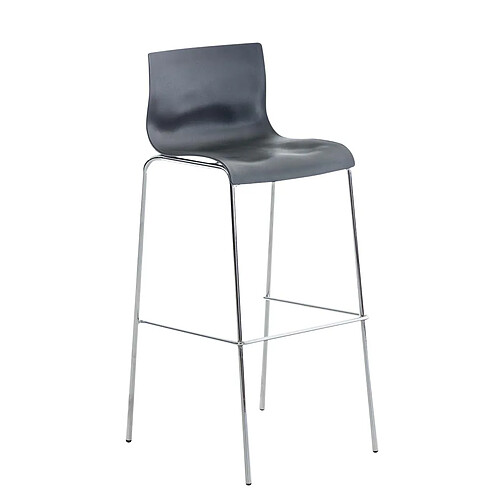 Non Tabouret de bar Hoover chromé structure 4 pieds