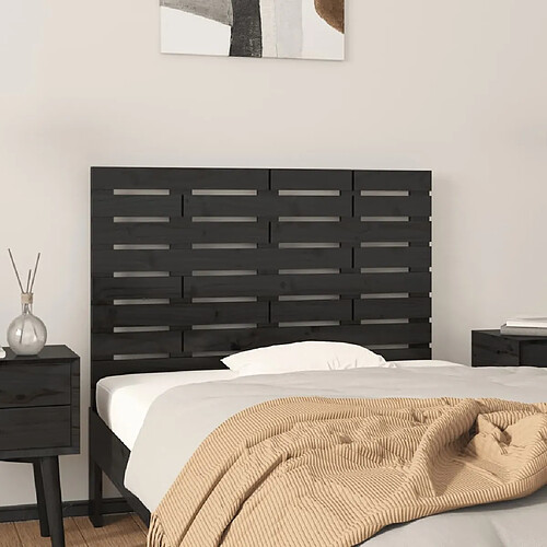 vidaXL Tête de lit murale Noir 96x3x63 cm Bois massif de pin