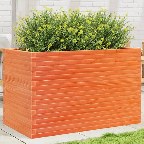 vidaXL Jardinière cire marron 110x60x68,5 cm bois de pin massif