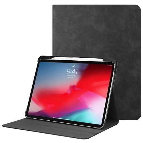 Wewoo Housse Étui Coque en cuir PU à rabat horizontal de couleur unie pour iPad Pro 11 pouces 2018avec support et fonction veille / réveil noir