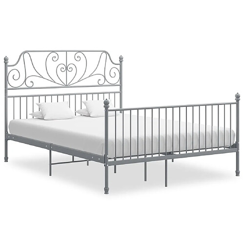 vidaXL Cadre de lit sans matelas gris métal 140x200 cm