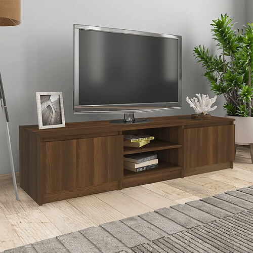 vidaXL Meuble TV Chêne marron 140x40x35,5 cm Bois d'ingénierie