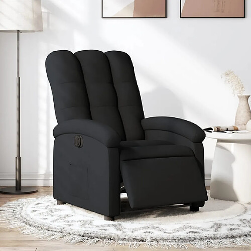 vidaXL Fauteuil inclinable électrique Noir Tissu