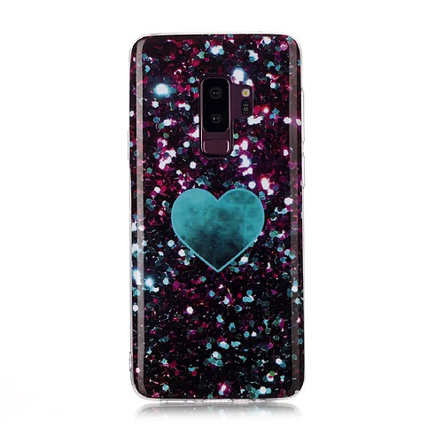 Wewoo Coque Fine Pour Galaxy S9 + Motif de dessin coloré Fabrication IMD Étui de protection en TPU souple Green Love