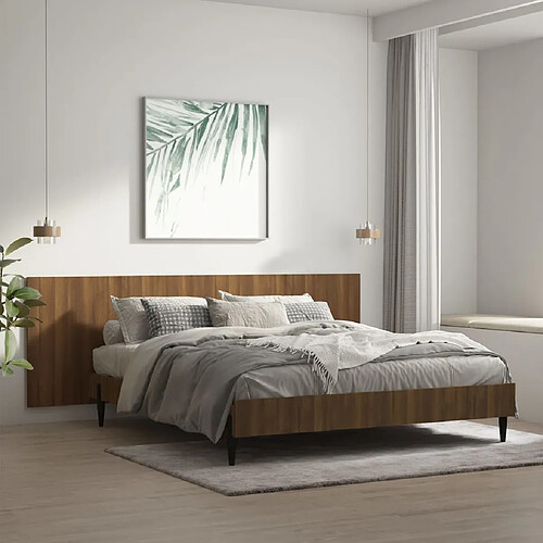 vidaXL Tête de lit murale Chêne marron 240x1,5x80 cm Bois d'ingénierie