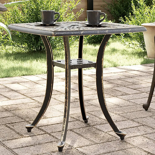 vidaXL Table de jardin bronze 53x53x53 cm aluminium coulé