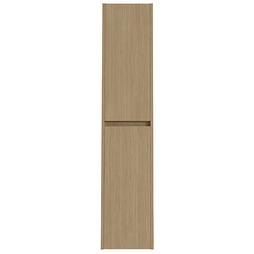 Pegane Colonne Meuble de salle de bain en mélamine coloris chêne - Longueur 30 x profondeur 27 x Hauteur 140 cm