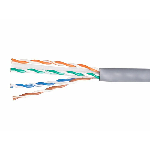 Bobine Réseau Rj45 Equipé Cat.6 Utp Gris 305M