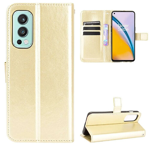 Htdmobiles Housse pour OnePlus Nord 2 5G - etui coque pochette portefeuille + verre trempe - OR