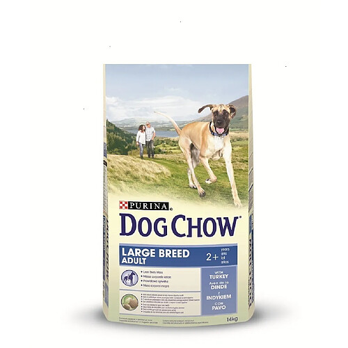 DOG CHOW Croquettes - Avec de la dinde - Pour chien adulte de grande race - 14 kg