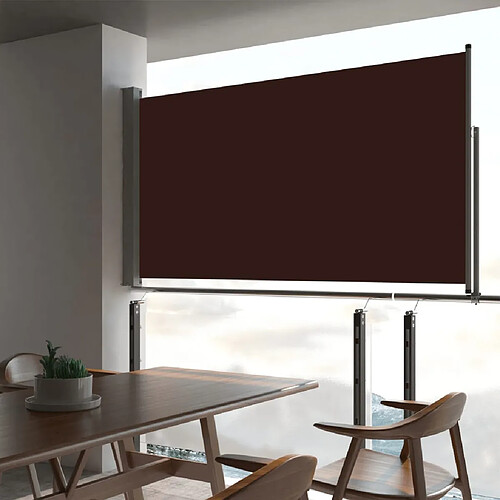 vidaXL Auvent latéral rétractable de patio 160x300 cm Marron