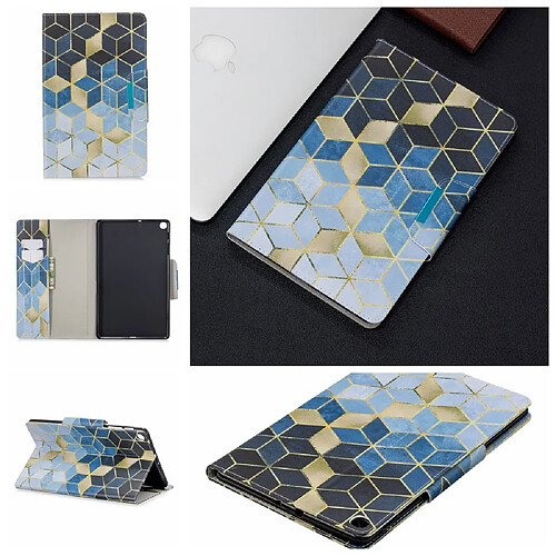 Etui en PU modèle d'impression fermoir large rhombe pour votre Samsung Galaxy Tab A 10.1 (2019) T510 T515