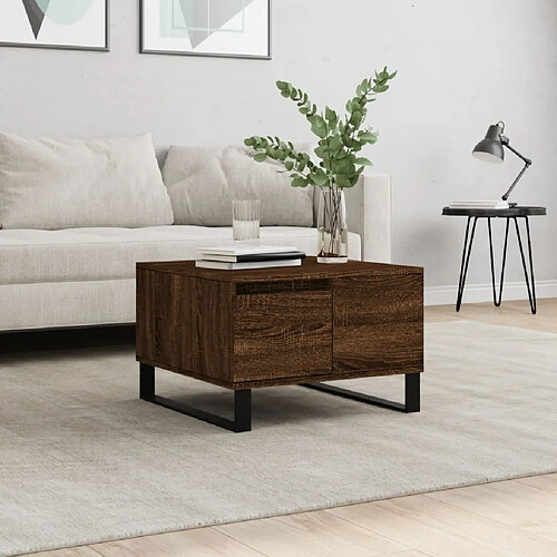 vidaXL Table basse chêne marron 55x55x36,5 cm bois d'ingénierie