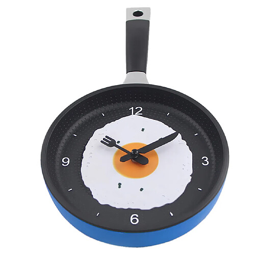 Horloge murale en forme d'oeuf au plat pour cuisine chambre bleu