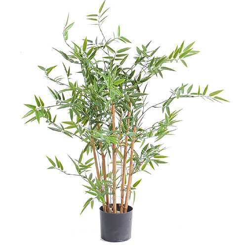 Pegane Plante artificielle haute gamme Spécial extérieur en Bambou artificiel, couleur verte - Dim : 90 x 60 cm