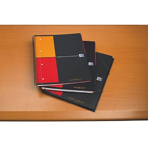 Cahier spirale Oxford Activebook A+ 24 x 29,7 cm - petits carreaux - perforé 4 trous - 160 pages