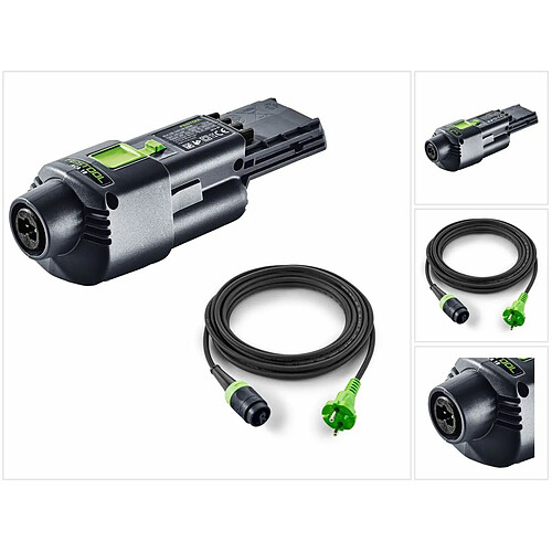 Festool Adaptateur secteur ACA 220-240/18V Ergo avec câble de 4 m pour Ponceuse hybride RTSC 400, DTSC 400, ETSC 125 ( 202501 )