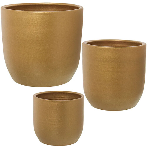 Set de pots de fleurs Alexandra House Living Marron Céramique (3 Pièces)