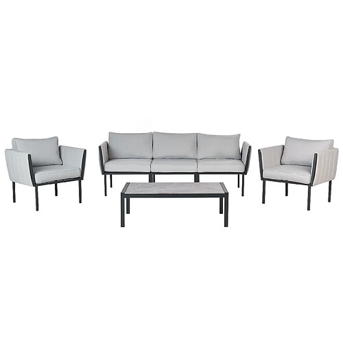 Beliani Set de jardin SKALA Acier Gris clair