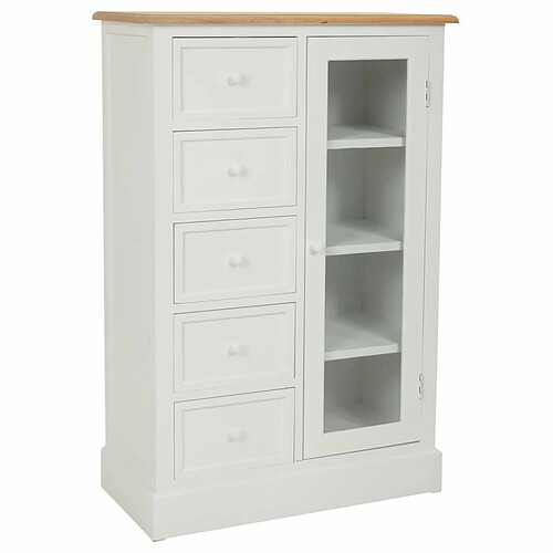 Caisson à Tiroirs Alexandra House Living Blanc Naturel Bois de paulownia Bois MDF 35 x 110 x 72 cm