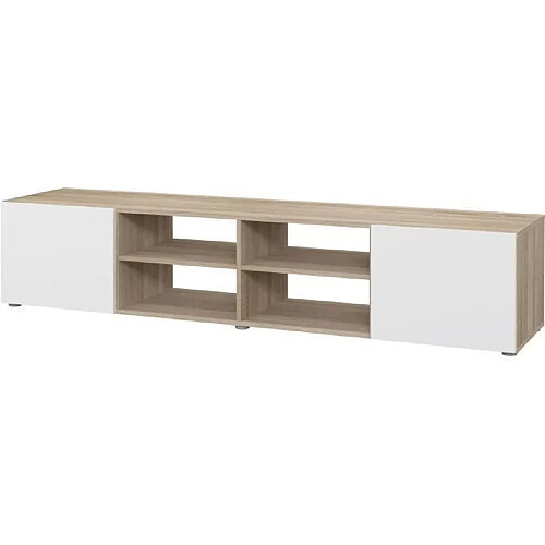 CSTORE - pilvi meuble tv - blanc et chêne - l 180xp 42xh 37 cm