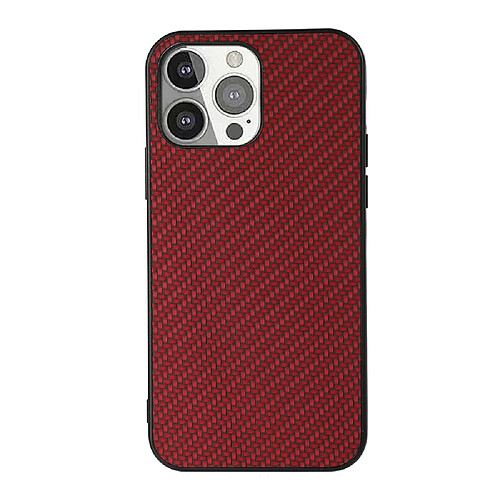 Coque en TPU + PU texture en fibre de carbone rouge pour votre Apple iPhone 13 Pro 6.1 pouces