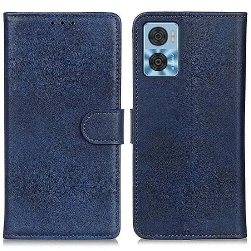 Etui en PU texture, antichoc avec support pour votre Motorola Moto E22 4G/E22i 4G - bleu