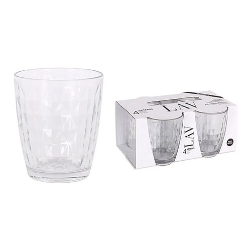 Totalcadeau Lot de verres en verre 415 ml (4 Pcs) Capacité - 340 cc - ø 8 pas cher