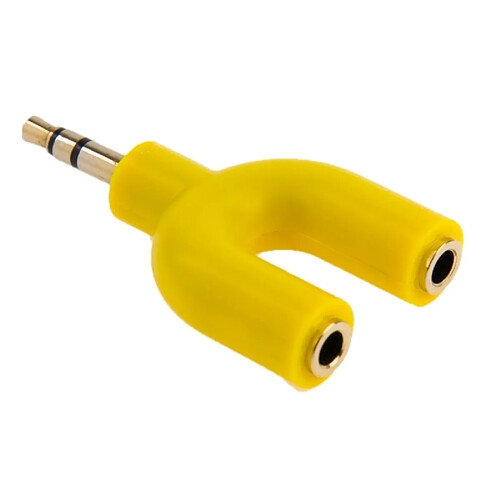 Wewoo Dédoubleur Adaptateur Jack jaune 3.5mm Stéréo Mâle à Double 3.5mm Femelle Splitter