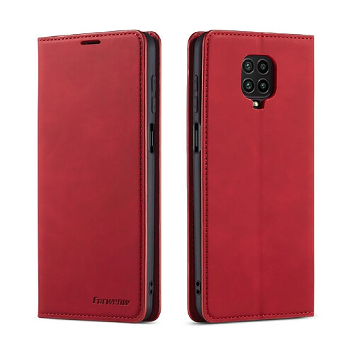 Etui en PU toucher soyeux rouge pour votre Xiaomi Redmi Note 9 Pro/Note 9 Pro Max/Note 9S