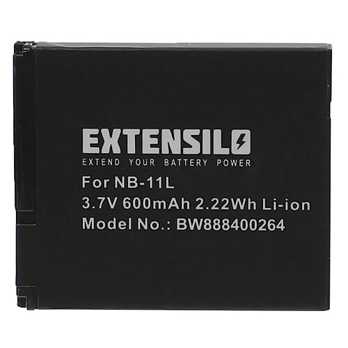 Vhbw EXTENSILO Batterie compatible avec Canon PowerShot A3200, A3200 IS, A3300, A2500 IS, A2600 appareil photo, reflex numérique (600mAh, 3,7V, Li-ion)